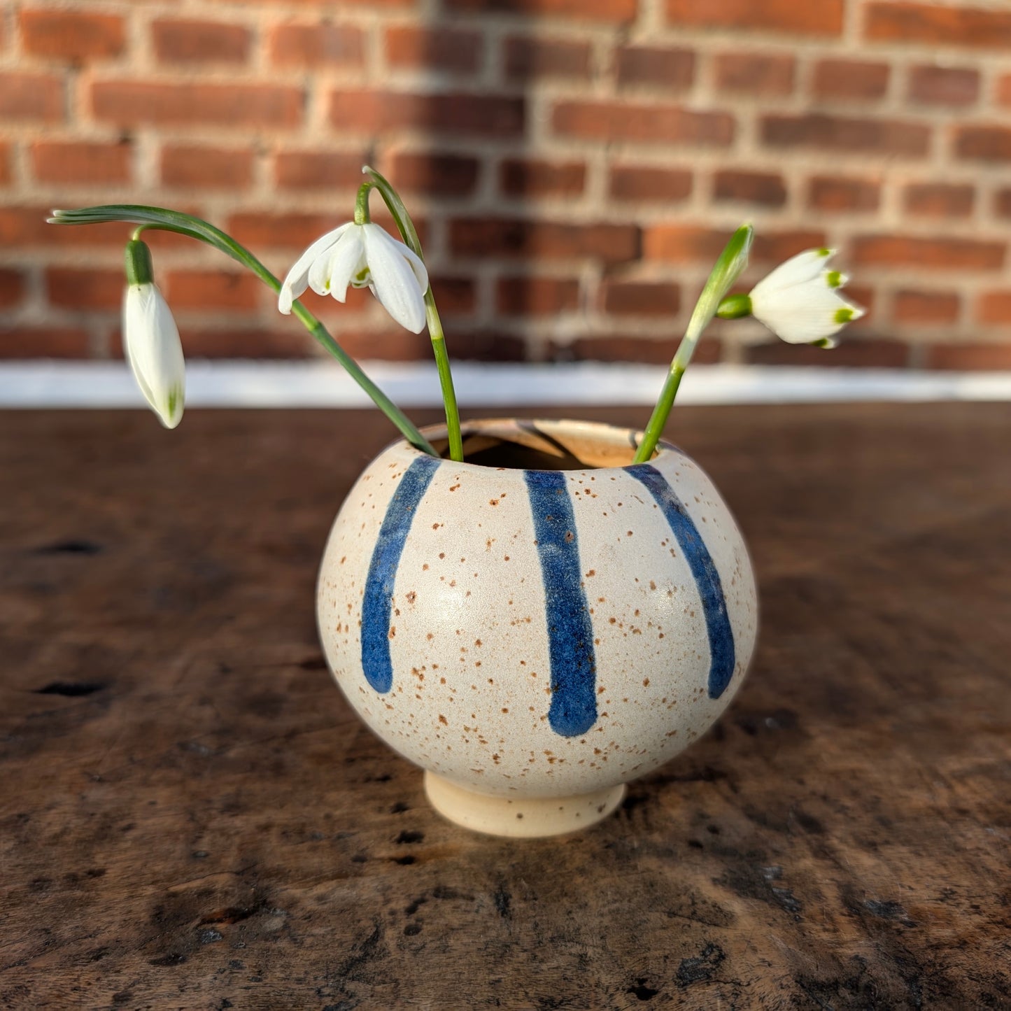 Lille vase, Rund m. Striber #1