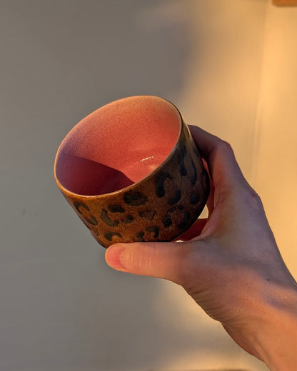 Kop, Leopard Lyserød Lille 200mL
